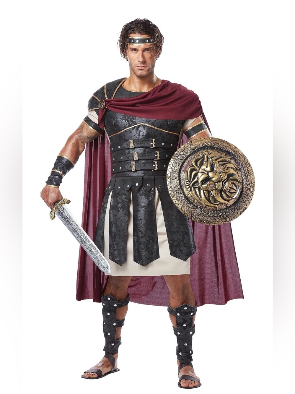 NWOT California Costumes Men's Roman Gladiator Adult Halloween Cosplay Size XL